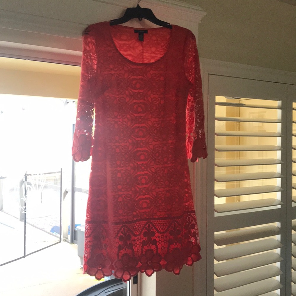 Alfani Coral Lace Dress